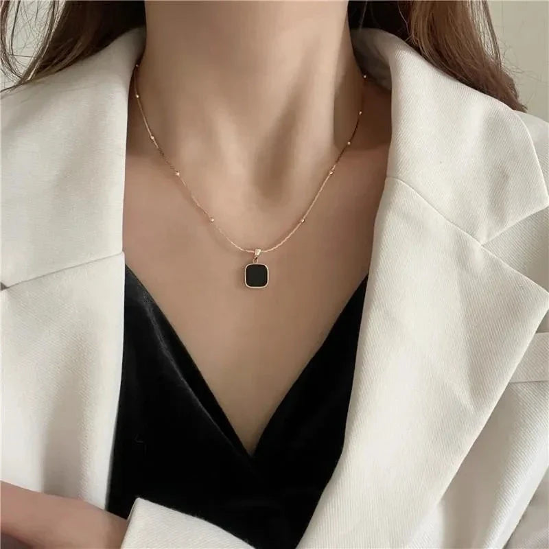 Cleo Sable Square Necklace
