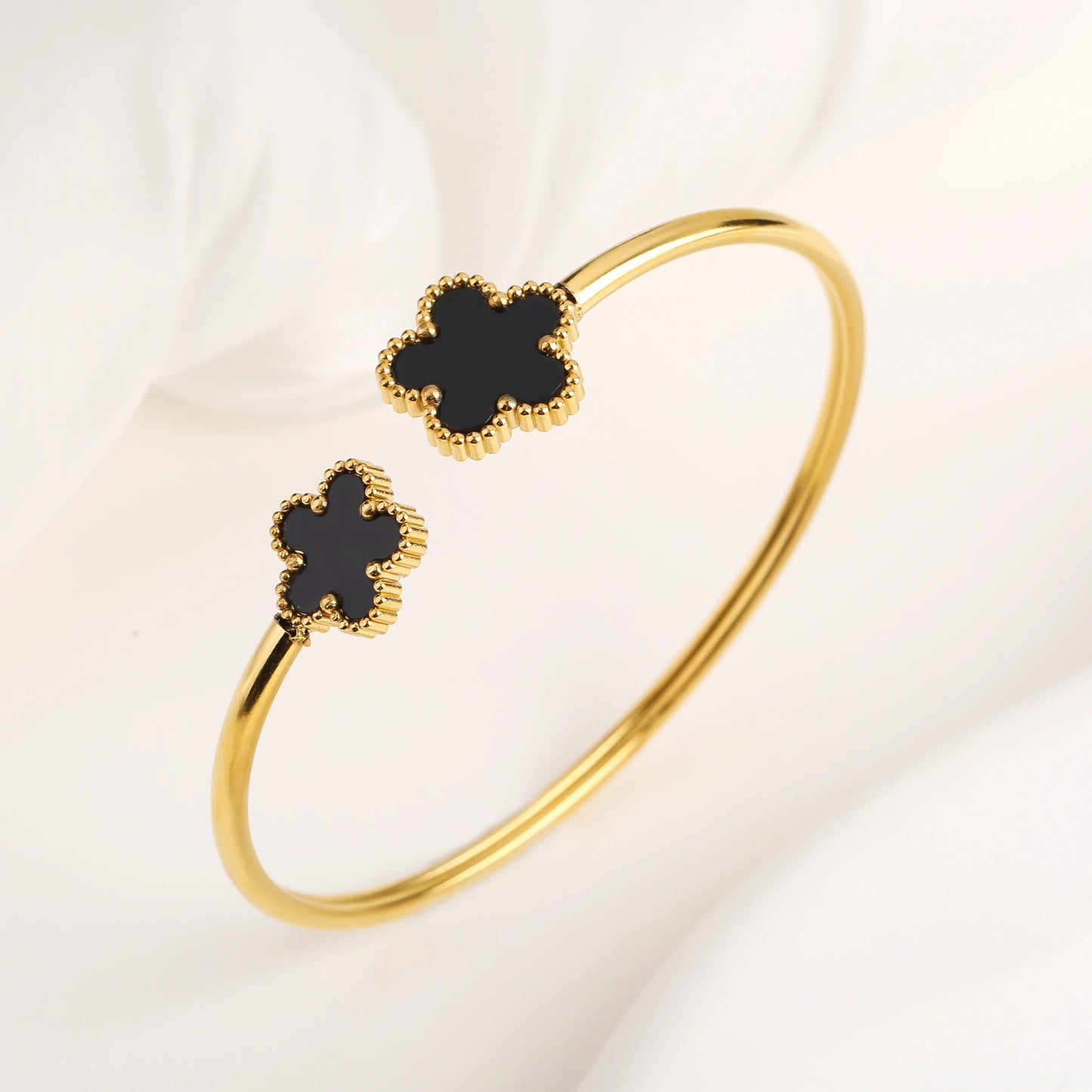 Claudine Beaded Clover Bangle