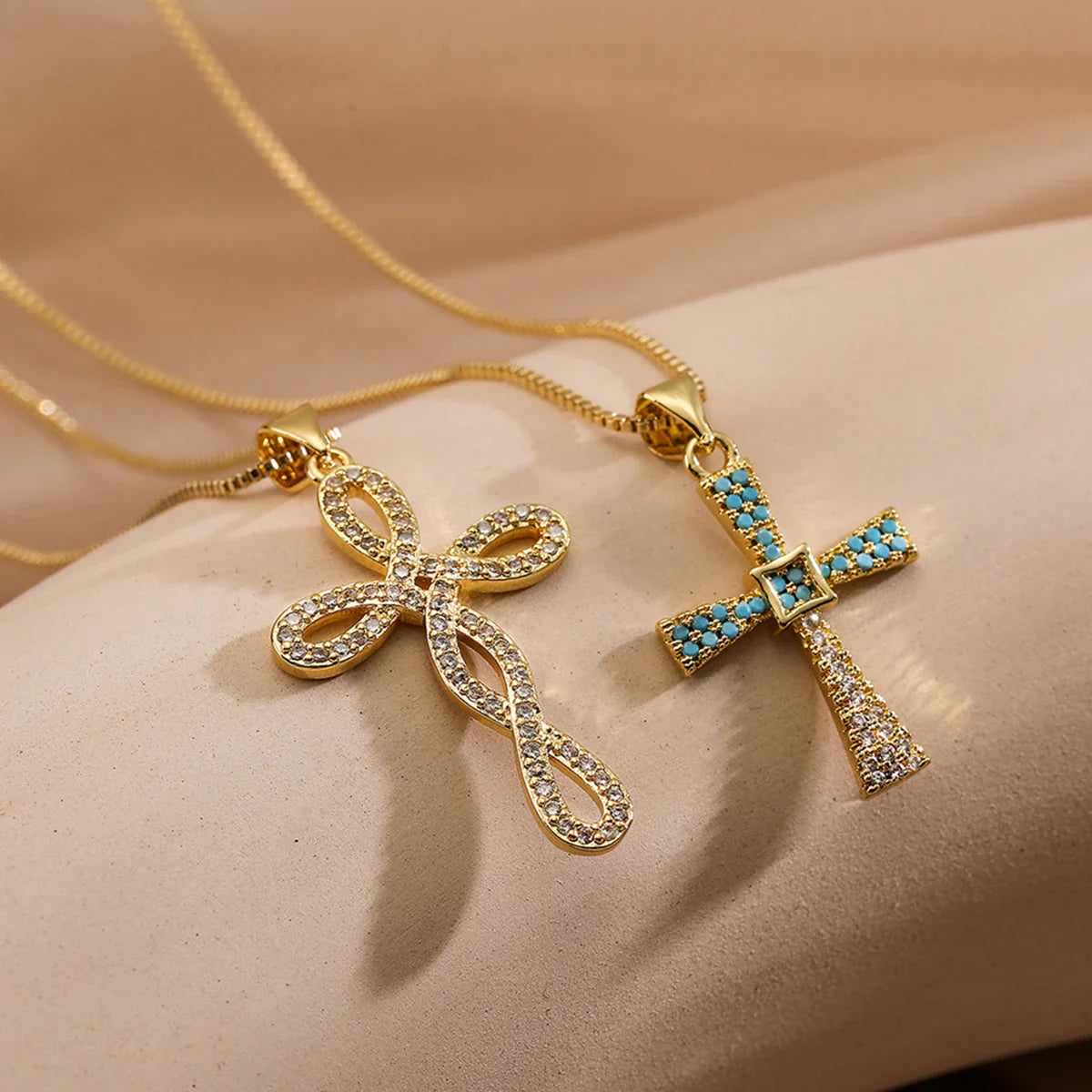 Valencia Pavé Cross Necklace