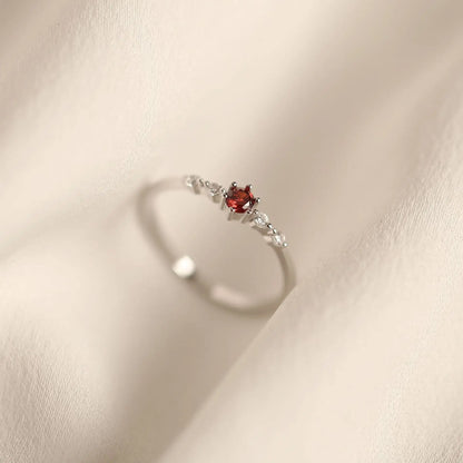 Carmine Scarlet Arc Ring