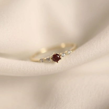 Carmine Scarlet Arc Ring