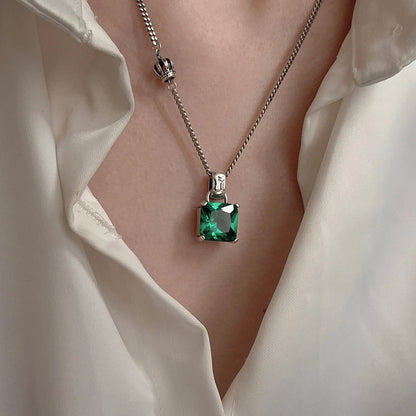 Laurent Crystal Silver Necklace