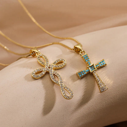 Valencia Pavé Cross Necklace