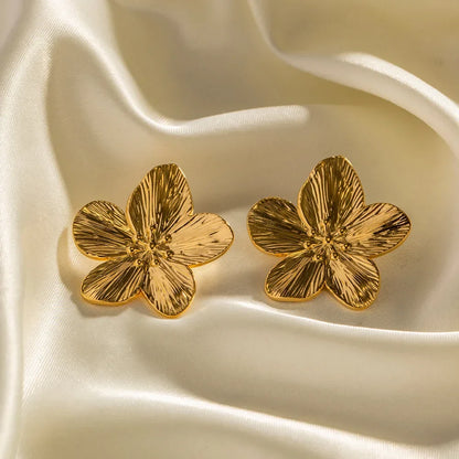 Golden Petal Statement Earrings