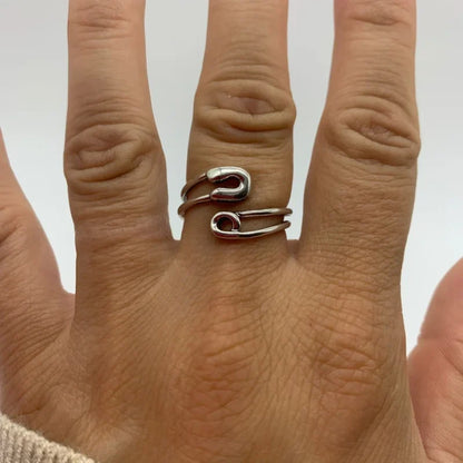 Twisted Safety Pin Ring