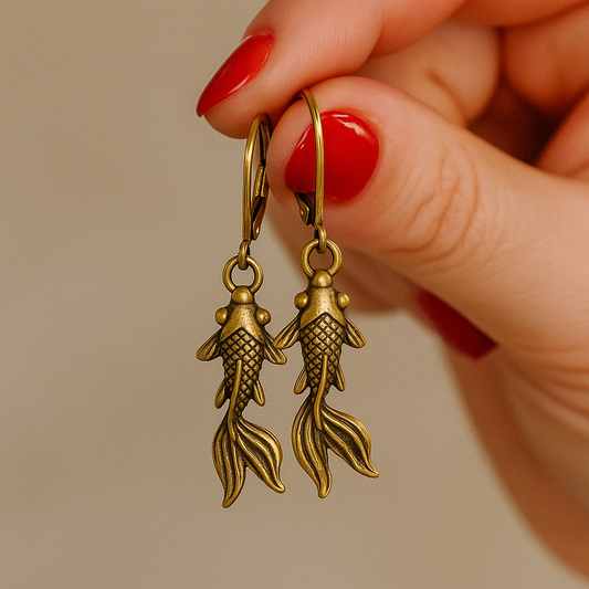 Koi Antique Finish Earrings